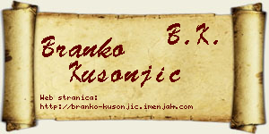 Branko Kusonjić vizit kartica